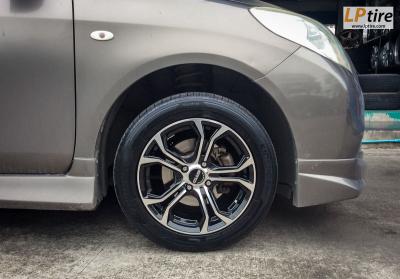 Nissan Almera + ล้อแม็ก WG ZURICH ขอบ 15 นิ้ว สีดำหน้าเงา + ยางรถยนต์ HANKOOK H308 195/55-15