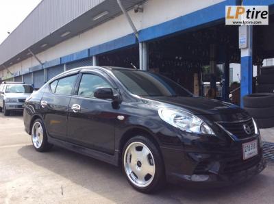 Nissan Almera เปลี่ยนล้อแม็กลาย Euroline (LG242) หน้าตื้น-หลังลึก ขอบ 17