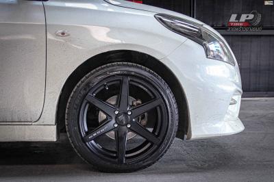 รถ - NISSAN ALMERA ล้อแม็ก - LENSO Jager Craft สีดำด้าน สเปค - 17x7.5 4x100 ET35 รัดยาง - DEESTONE R702 เบอร์ - 205/45-17