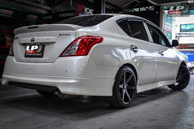 รถ - NISSAN ALMERA ล้อแม็ก - LENSO Jager Craft สีดำด้าน สเปค - 17x7.5 4x100 ET35 รัดยาง - DEESTONE R702 เบอร์ - 205/45-17