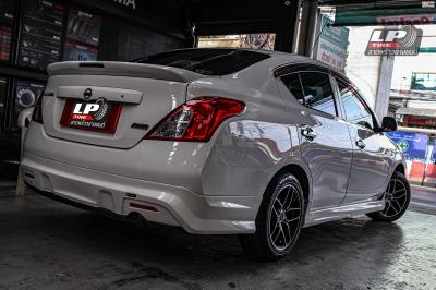 รถ - NISSAN ALMERA N17 ล้อแม็ก - TORQ JGB ดำหน้าเงา สเปค - 15x7 ET35 4x100 ยาง - FALKEN SINCERA SN832i เบอร์ - 195/55-15