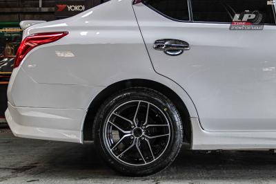 รถ - NISSAN ALMERA N17 ล้อแม็ก - TORQ JGB ดำหน้าเงา สเปค - 15x7 ET35 4x100 ยาง - FALKEN SINCERA SN832i เบอร์ - 195/55-15