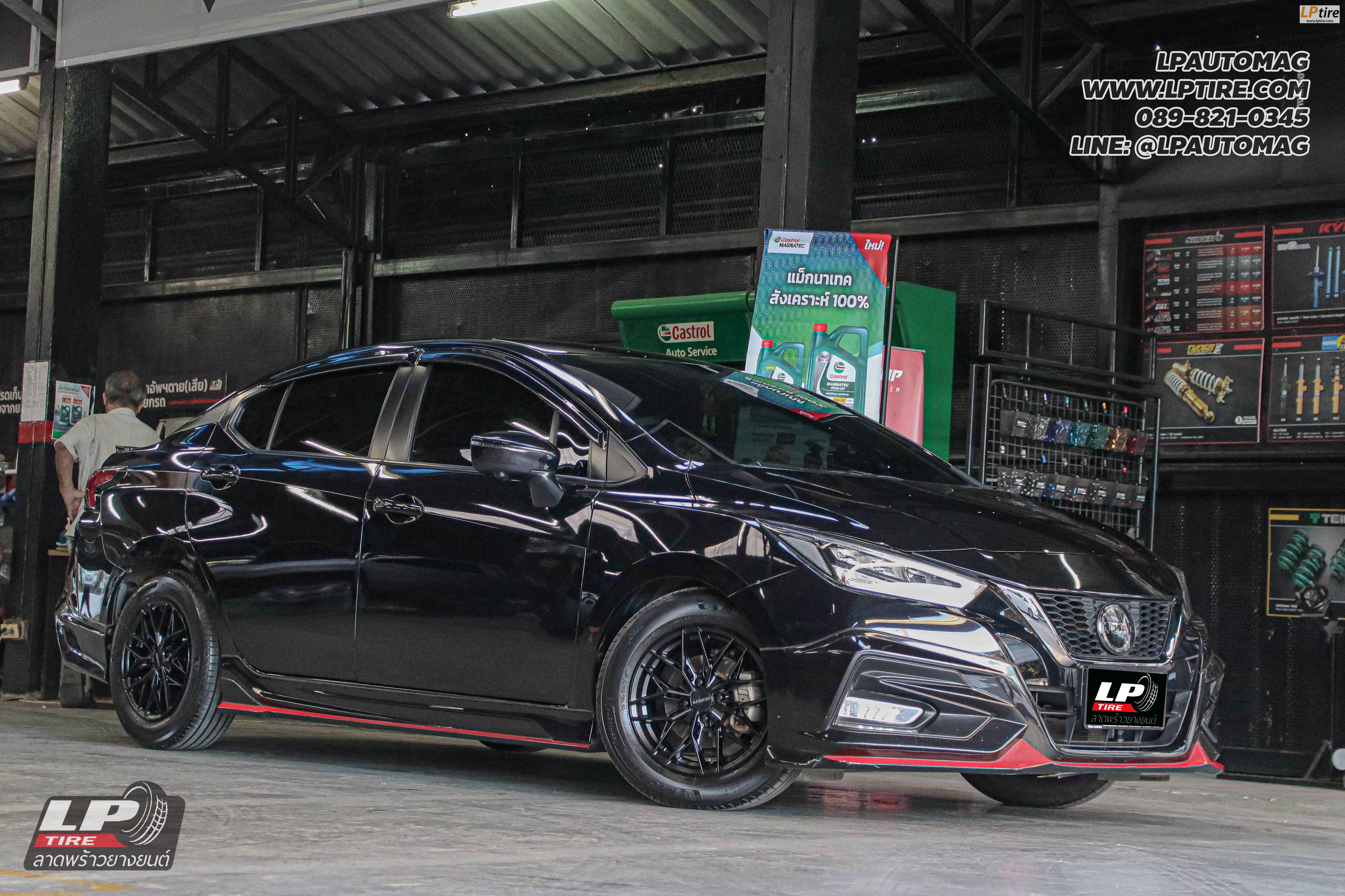 รถ - NISSAN ALMERA ล้อแม็ก - LENSO YETI ดำด้าน สเปค -15x6.5 ET35 4x100 ยาง - MICHELIN PRIMACY 4 เบอร์ - 195/65-15