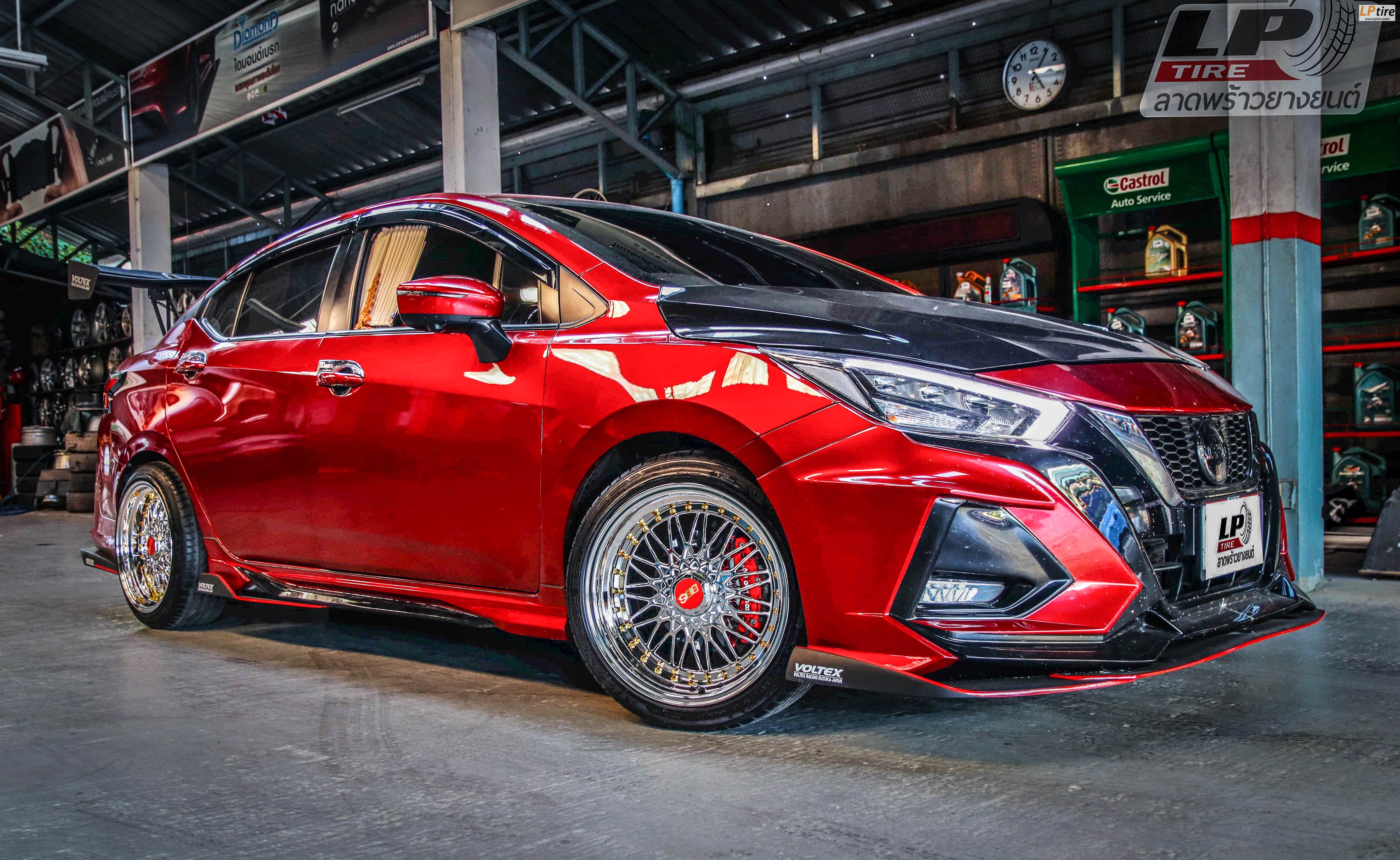 NISSAN ALMERA 2020 +ล้อแม็ก KPS APEX ZX19C BBS RS 17x8.5 ET20 4x100-4x114.3 โครเมียมหมุดทอง