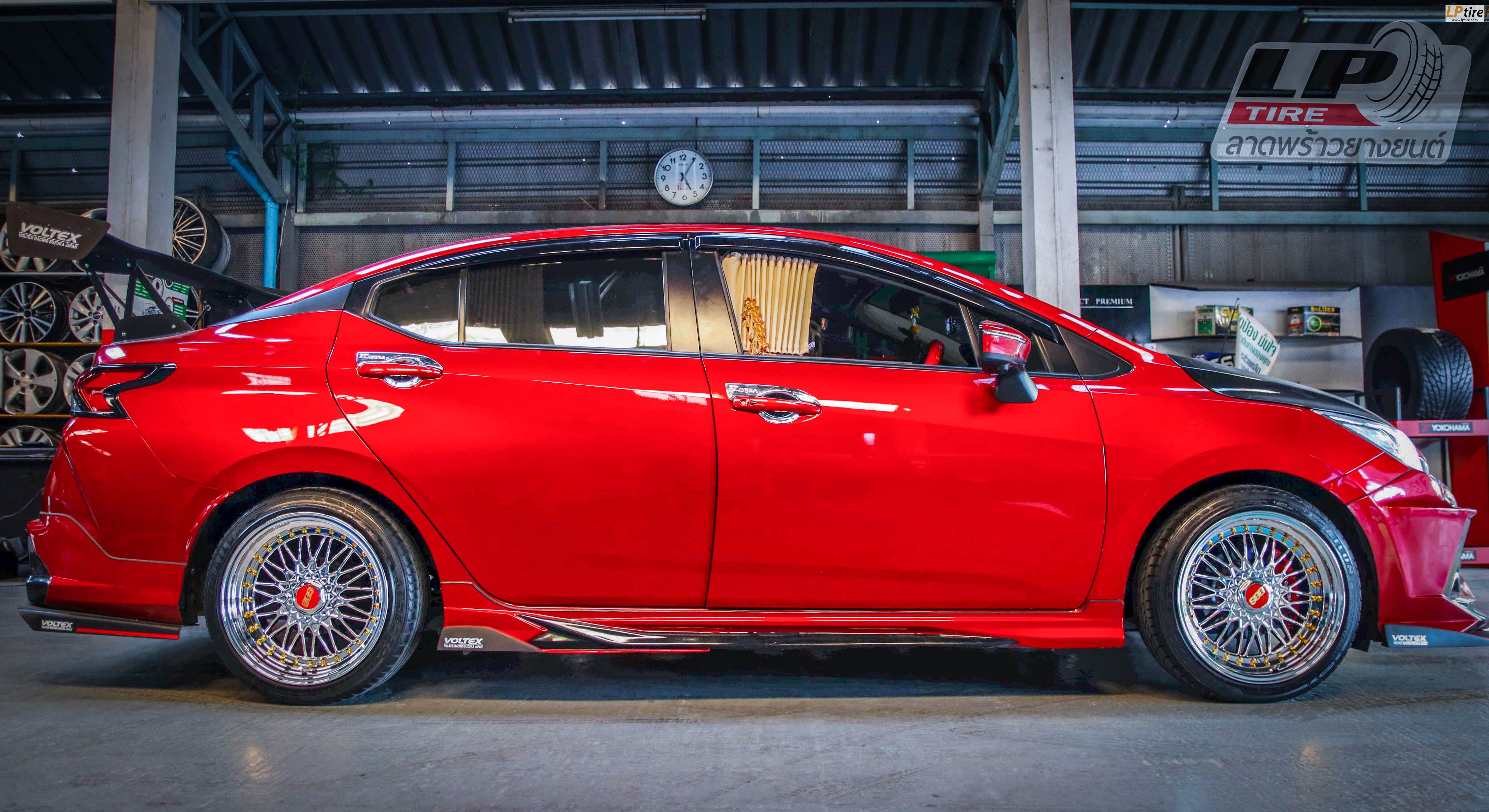 NISSAN ALMERA 2020 +ล้อแม็ก KPS APEX ZX19C BBS RS 17x8.5 ET20 4x100-4x114.3 โครเมียมหมุดทอง