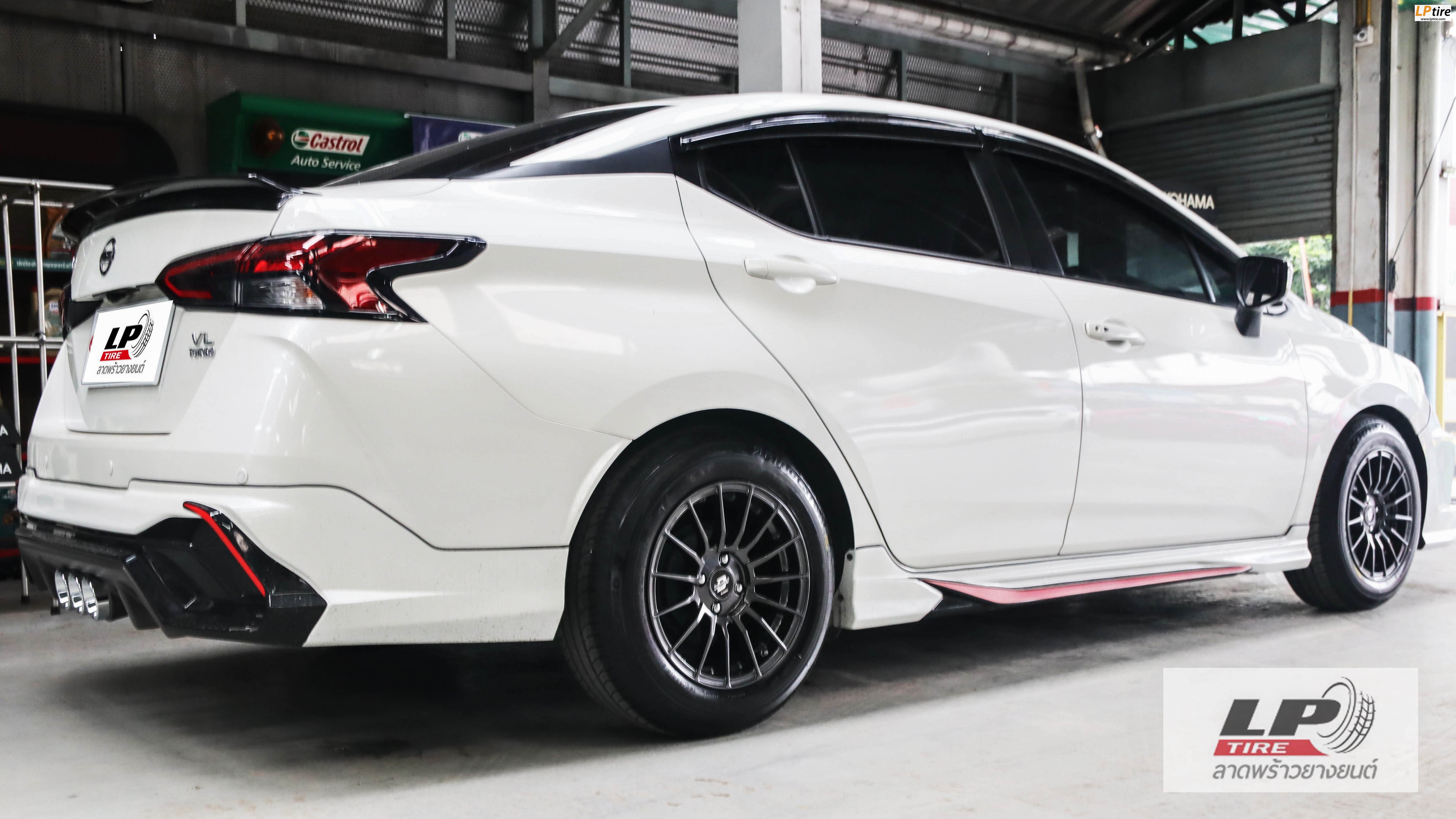 #NISSAN#ALMERA เสริมหล่อจัดล้อแม็ก #LENSO ProjectD RACE5 15x7.5 ET35 4x100 Hyper Dark