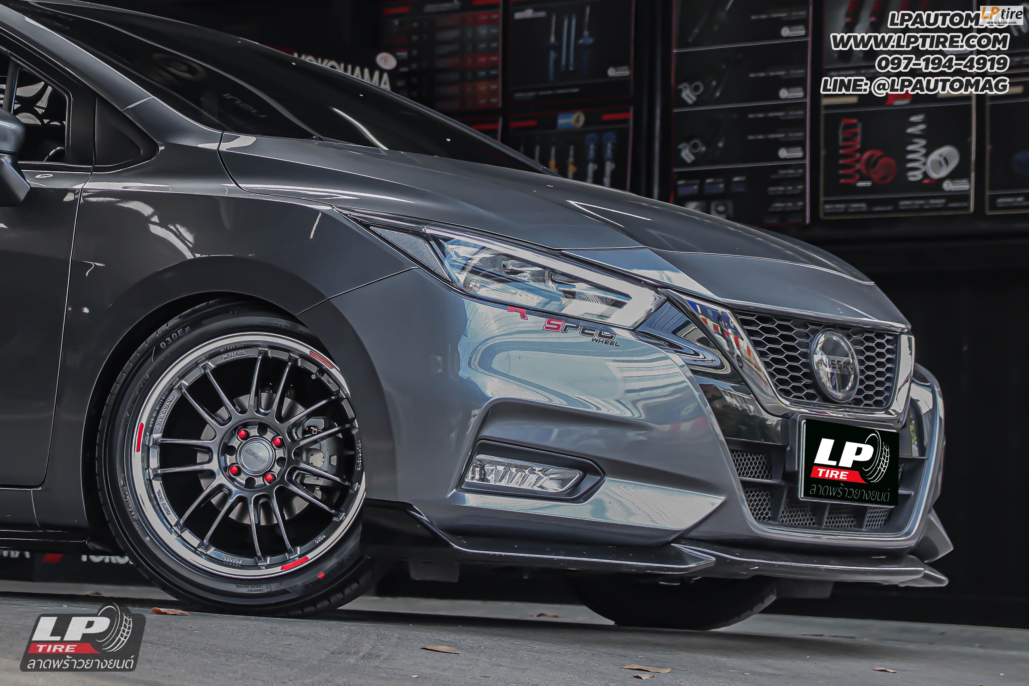 รถ - NISSAN ALMERA ล้อแม็ก -NK Performance NK30 (RE30) Flowforming Fomular Silver สเปค - 17x8 ET38 4x100 ยาง - ALLIANCE AL30 030Ex เบอร์ - 205/50-17 น็อตล้อ 7 เหลี่ยม 12x1.25 (แดง) คันนี้ใส่ สปริงโหลด + สตรัท