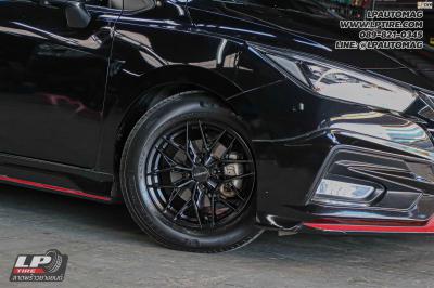 รถ - NISSAN ALMERA ล้อแม็ก - LENSO YETI ดำด้าน สเปค -15x6.5 ET35 4x100 ยาง - MICHELIN PRIMACY 4 เบอร์ - 195/65-15