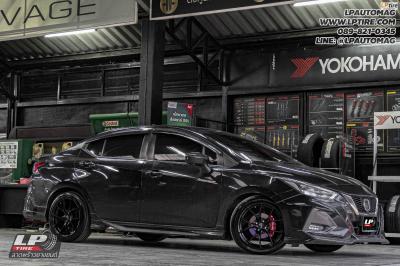 รถ - NISSAN ALMARA ล้อแม็ก - LENSO Jager Dyna ดำด้าน สเปค - 17x7.5 ET35 4x100 ยาง - LENSO D-1CS เบอร์- 215/45-17