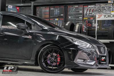 รถ - NISSAN ALMARA ล้อแม็ก - LENSO Jager Dyna ดำด้าน สเปค - 17x7.5 ET35 4x100 ยาง - LENSO D-1CS เบอร์- 215/45-17