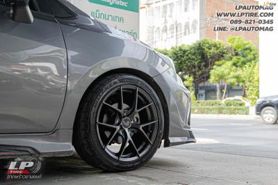 รถ - NISSAN ALMARA&nbsp;ล้อแม็ก- LENSO Jager Dyna HD สเปค - 17x7.5 ET35 4x100&nbsp;รัดยาง - BRIDGESTONE RE005 เบอร์ - 215/45-17
