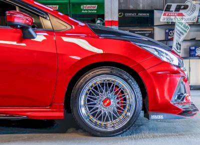 NISSAN ALMERA 2020 +ล้อแม็ก KPS APEX ZX19C BBS RS 17x8.5 ET20 4x100-4x114.3 โครเมียมหมุดทอง