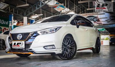 NISSAN ALMERA 2020 เสริมหล่อ(ป้ายแดง) จัดแม็ก LENSO SPIRIT AKIRA 17x7 ET40 4x100 #ดำหน้าเงา คู่ยางยนต์ DEESTONE R702 215/45-17 สวยลงตัวมาก 