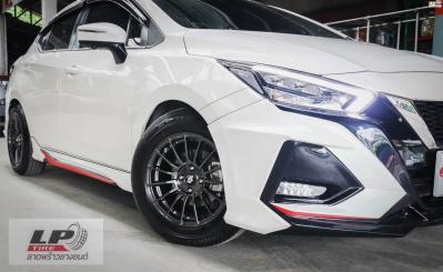 #NISSAN#ALMERA เสริมหล่อจัดล้อแม็ก #LENSO ProjectD RACE5 15x7.5 ET35 4x100 Hyper Dark