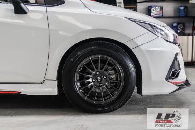 #NISSAN#ALMERA เสริมหล่อจัดล้อแม็ก #LENSO ProjectD RACE5 15x7.5 ET35 4x100 Hyper Dark