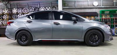 #NISSAN#ALMERA จัดล้อเบา FlowForming KONIG N781 15x7.5 ET35 4x100 ไฮเปอร์แบ็ก ใช่ยางเดิมยังสวยงามครับ (รูปถ่ายตอนแสงน้อย ของจริงสวยมากครับ)