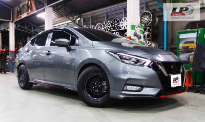 #NISSAN#ALMERA จัดล้อเบา FlowForming KONIG N781 15x7.5 ET35 4x100 ไฮเปอร์แบ็ก ใช่ยางเดิมยังสวยงามครับ (รูปถ่ายตอนแสงน้อย ของจริงสวยมากครับ)