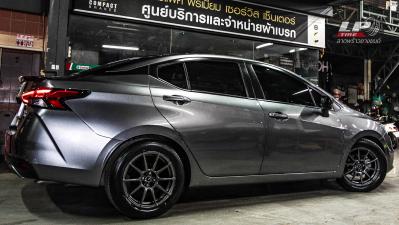 รถ - NISSAN ALMERA N18 ล้อแม็ก - ADVANTI N979 เทากัน สเปค - 16x7 ET35 4x100 รัดยาง -YOKOHAMA E70 เบอร์ - 205/55-16