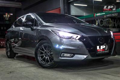 รถ - NISSAN ALMERA N18 ล้อแม็ก - ADVANTI N979 เทากัน สเปค - 16x7 ET35 4x100 รัดยาง -YOKOHAMA E70 เบอร์ - 205/55-16