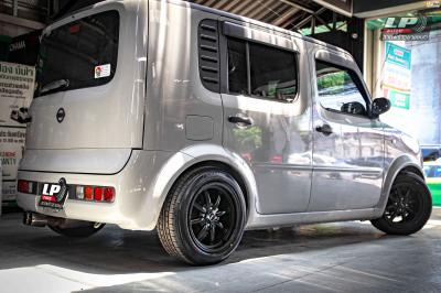 รถ - NISSAN CUBE ล้อแม็ก -MGW MF-8007 ดำด้าน สเปค - 15x8 ET25 4x100 รัดยาง -YOKOHAMA ALLIANCE AL30 030Ex เบอร์ - 195/55-15