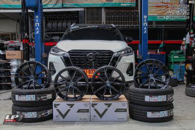 รถ -NISSAN KICKS ล้อแม็ก - VAGE VF01 ดำหน้าเงา สเปค - 18x8.5 ET35 5x112-5x114.3 ยาง - YOKOHAMA V552 เบอร์ -225/45-18