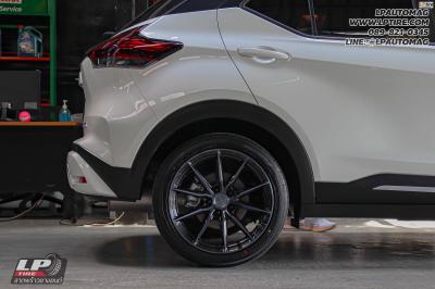 รถ -NISSAN KICKS ล้อแม็ก - VAGE VF01 ดำหน้าเงา สเปค - 18x8.5 ET35 5x112-5x114.3 ยาง - YOKOHAMA V552 เบอร์ -225/45-18