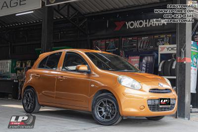 รถ - NISSAN MARCH ล้อแม็ก - KONIG N903 Flowforming เทาด้าน สเปค - 15x7 ET28 4x100 ยาง - ALLIANCE AL30 030Ex เบอร์ - 195/55-15