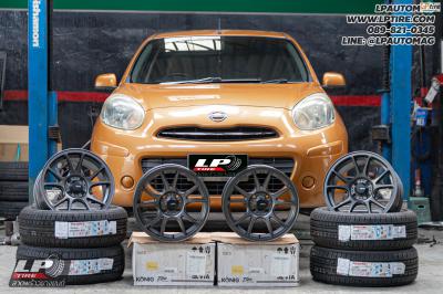 รถ - NISSAN MARCH ล้อแม็ก - KONIG N903 Flowforming เทาด้าน สเปค - 15x7 ET28 4x100 ยาง - ALLIANCE AL30 030Ex เบอร์ - 195/55-15