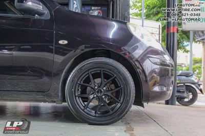 รถ - NISSAN MARCH ล้อแม็ก - EmotionR FRE BY LENSO ดำด้าน สเปค - 15x7 ET35 4x100 ยาง - ALLIANCE AL30 030Ex เบอร์ -195/55-15