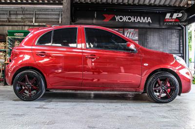 รถ - NISSAN MARCH IV (K13) ล้อแม็ก - TORQ JAG ดำเงามิลลิ่งก้านแดง สเปค - 15x7 ET35 4x100
ยาง - YOKOHAMA A-DRIVE AA01 เบอร์ -195/55-15