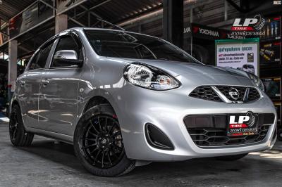 รถ - NISSAN MARCH IV (K13) ล้อแม็ก -LENSO ProjectD RACE5 ดำด้าน สเปค - 15x7.5 ET35 4x100 รัดยาง - YOKOHAMA A-DRIVE AA01 เบอร์ - 195/55-15