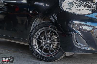 รถ - NISSAN MARCH ล้อแม็ก - EmotionR MUGEN เทากัน สเปค - 15x7 ET35 4x100 ยาง - YOKOHAMA A-DRIVE AA01 เบอร์ -195/55-15