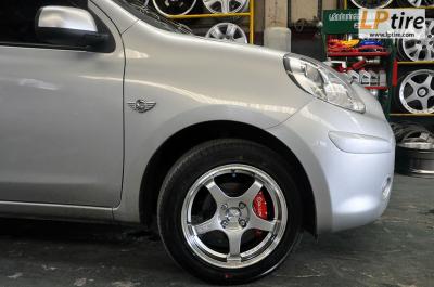 Nissan March + ล้อแม็ก Advan TCIII 15นิ้ว สี Hyper Silver + ยาง FALKEN ZE522 195/55R15