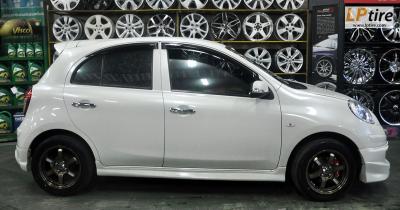 Nissan March + ล้อแม็ก TE 37SL 15นิ้ว สีน้ำตาลไหม้ + ยาง YOKOHAMA V551 195/55R15