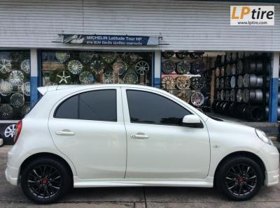 Nissan March เปลี่ยนล้อแม็ก LENSO SC-Bushido สีHyper Dark ขอบ 15