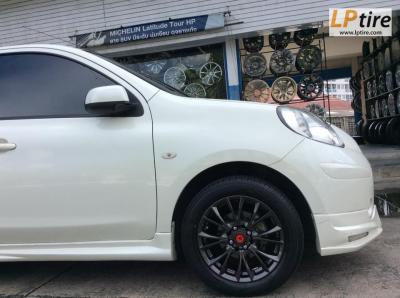 Nissan March เปลี่ยนล้อแม็ก LENSO SC-Bushido สีHyper Dark ขอบ 15