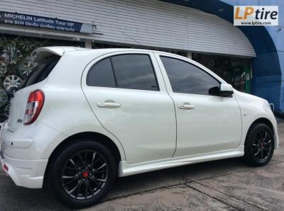 Nissan March เปลี่ยนล้อแม็ก LENSO SC-Bushido สีHyper Dark ขอบ 15