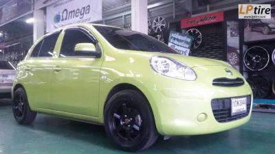 NISSAN MARCH จัดชุดโปรช่วยชาติ
กับ แม็ก TE 37 S205 15 สีดำ รัดด้วยยางรถยนต์ Dunlop T1 195/55-15 แนวๆๆสไตร์ซิ่ง หล่อม๊ากก