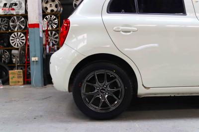 #NISSAN#MARCH จัดแม็ก MGW 15x7 ET35 4x100 HB พร้อมยางยนต์ YOKOHAMA A-DRIVE AA01 195/55-15 