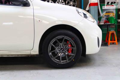 #NISSAN#MARCH จัดแม็ก MGW 15x7 ET35 4x100 HB พร้อมยางยนต์ YOKOHAMA A-DRIVE AA01 195/55-15 