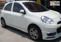 Nissan March + ล้อแม็ก MIC Racing 392 15นิ้ว สีBlack Chrome