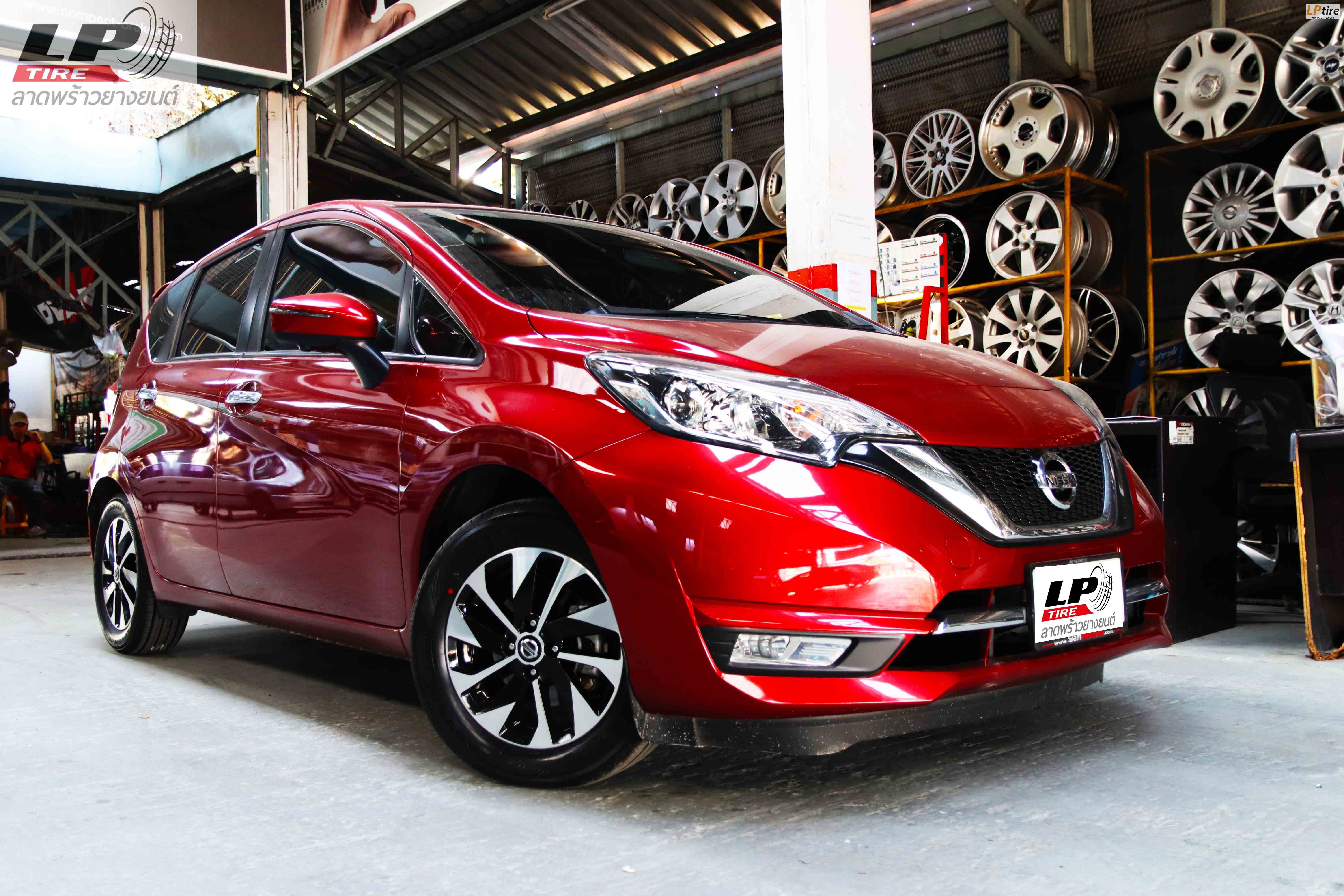 NISSAN NOTE จัดล้อแม็กมือสอง NISSAN Ankara 2020 15x5.5 ET45 4x100 #ดำกลึงหน้าเงา พร้อมยางยนต์ YOKOHAMA V552 195/60-15 ปี20 