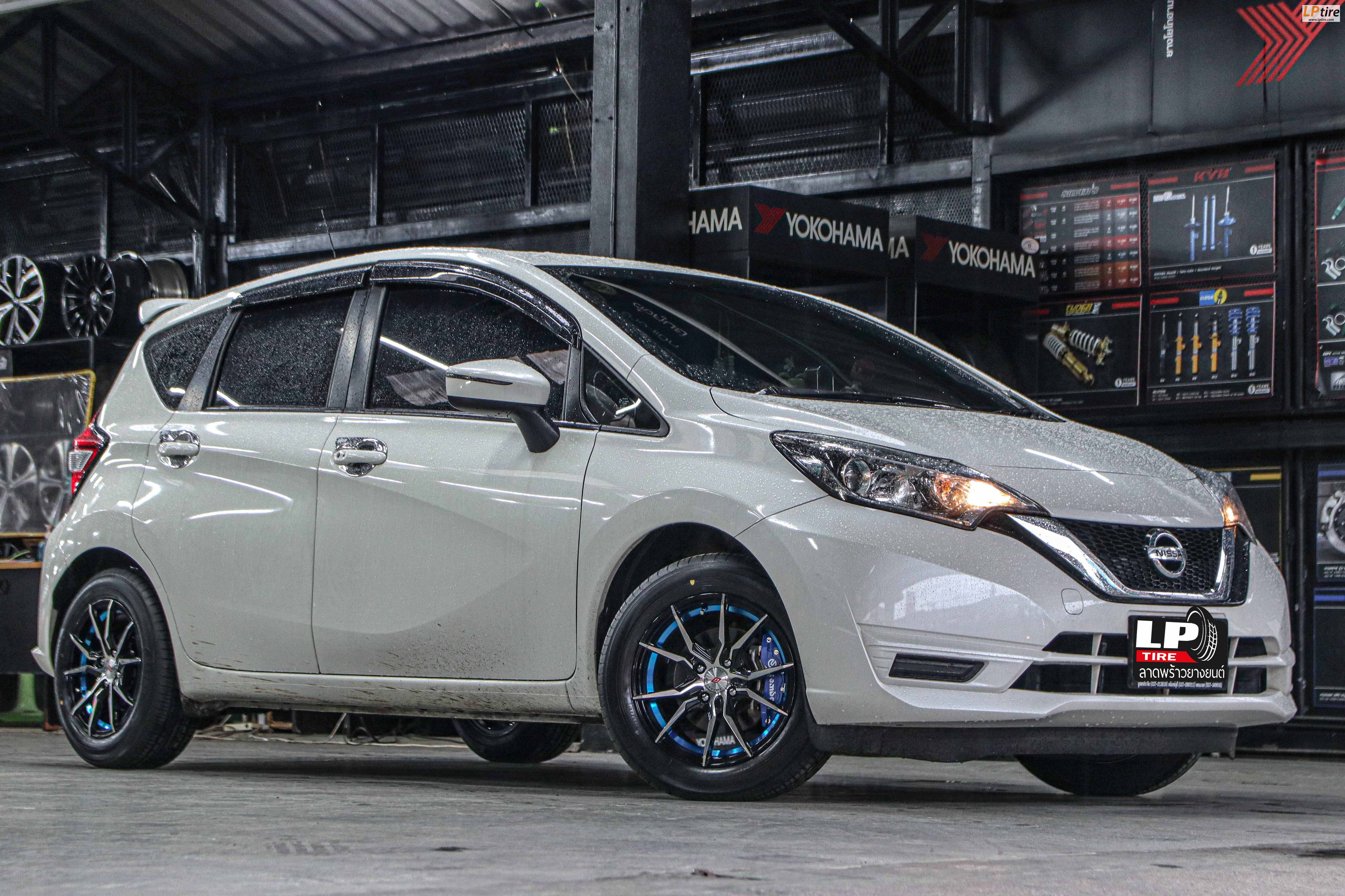 รถ - NISSAN NOTE ล้อแม็ก - Inforged TCK50185G ดำหน้าเงาอันเดอร์คัตฟ้า ขอบ - 15x7 ET35 4x100 ยาง- ALLIANCE AL30 030Ex เบอร์ - 195/60-15