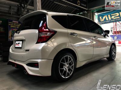 #NISSAN #NOTE สายคลีนจัด #ล้อแท้ #LENSO Jager Dyna ขอบ16 ET35 4รู100 สี HS คู่ยาง #MAXXIS HP5 195/50-16