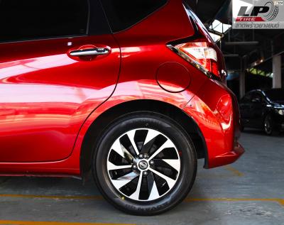 NISSAN NOTE จัดล้อแม็กมือสอง NISSAN Ankara 2020 15x5.5 ET45 4x100 #ดำกลึงหน้าเงา พร้อมยางยนต์ YOKOHAMA V552 195/60-15 ปี20