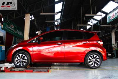 NISSAN NOTE จัดล้อแม็กมือสอง NISSAN Ankara 2020 15x5.5 ET45 4x100 #ดำกลึงหน้าเงา พร้อมยางยนต์ YOKOHAMA V552 195/60-15 ปี20