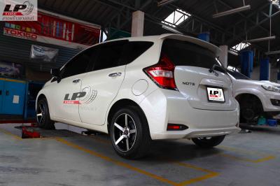 #NISSAN#NOTE + จัดแม็ก CV3 15x7 ET35 4x100 ดำหน้าเงา คู่ยางยนต์ DUNLOP LM704 195/55-15 ชุดละ 14900-.