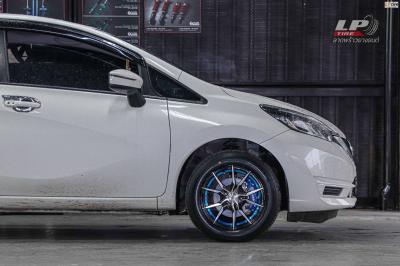 รถ - NISSAN NOTE ล้อแม็ก - Inforged TCK50185G ดำหน้าเงาอันเดอร์คัตฟ้า ขอบ - 15x7 ET35 4x100 ยาง- ALLIANCE AL30 030Ex เบอร์ - 195/60-15