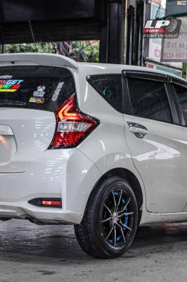 รถ - NISSAN NOTE ล้อแม็ก - Inforged TCK50185G ดำหน้าเงาอันเดอร์คัตฟ้า ขอบ - 15x7 ET35 4x100 ยาง- ALLIANCE AL30 030Ex เบอร์ - 195/60-15