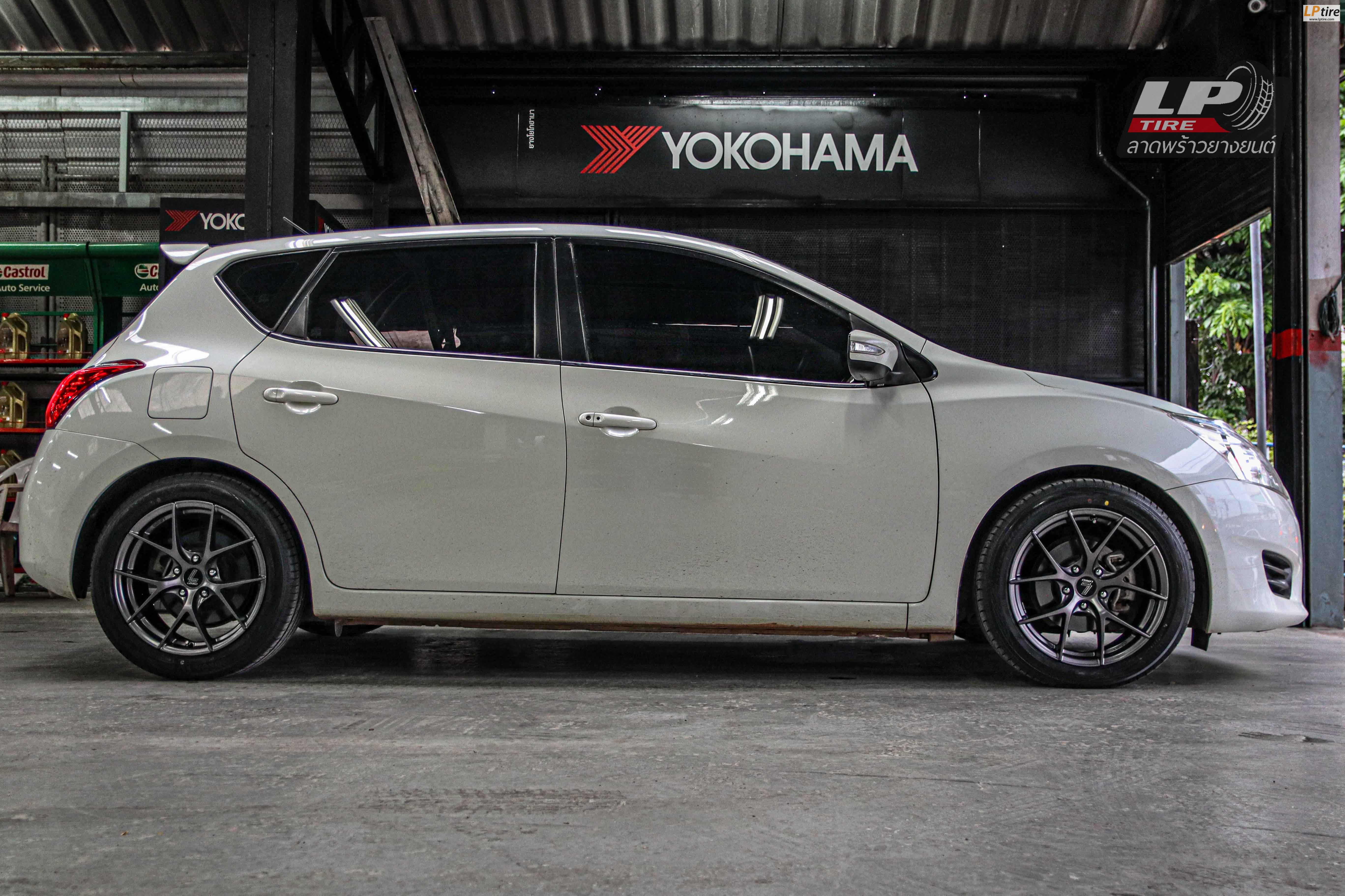 รถ - NISSAN PULSAR ล้อแม็ก - LENSO Jager Dyna เทาด้าน สเปค - 17x7.5 ET35 5x114.3 รัดยาง - YOKOHAMA AE51 เบอร์ - 215/50-17